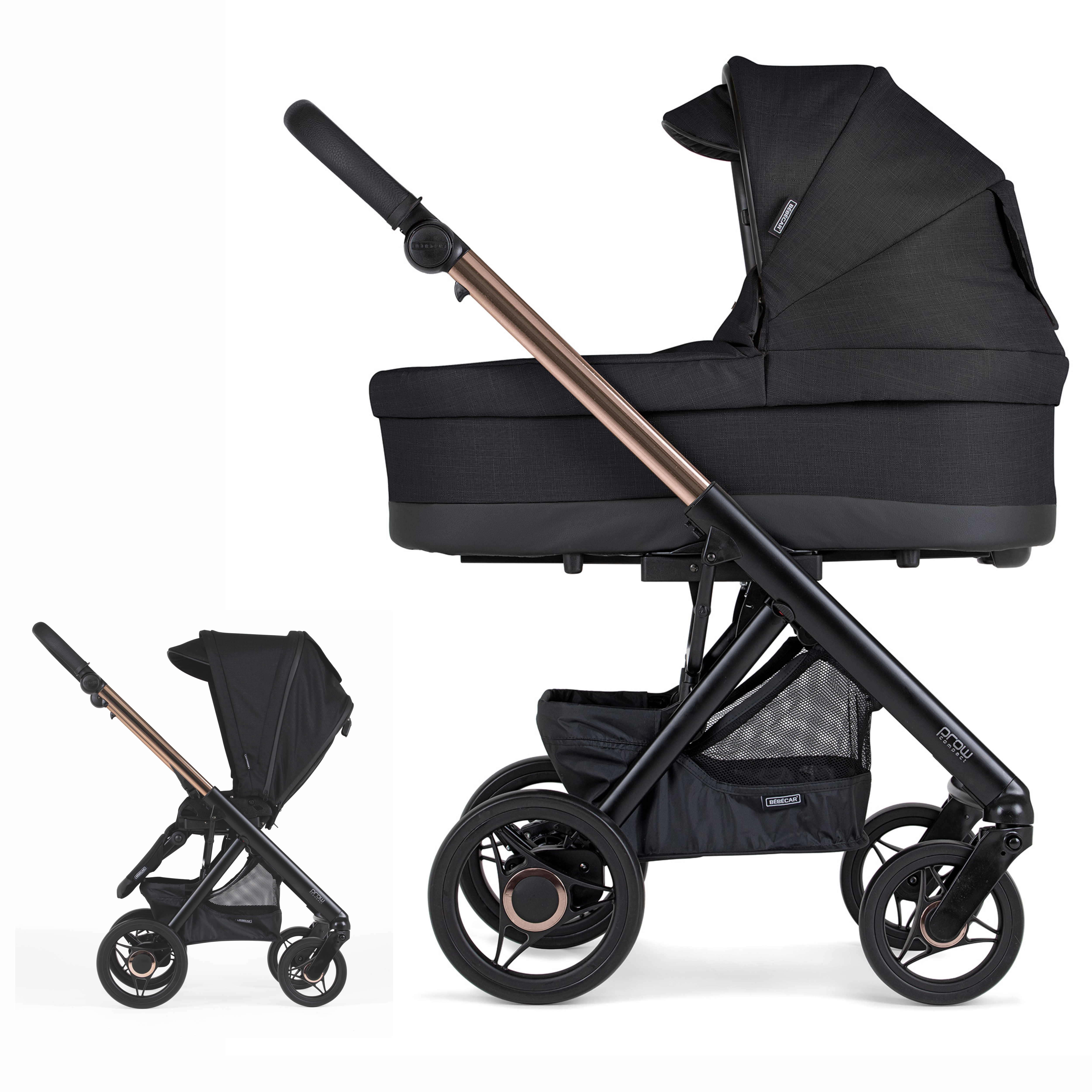 Cochecito dúo PROW COMPACT Fumé Rosa KA410 BEBECAR